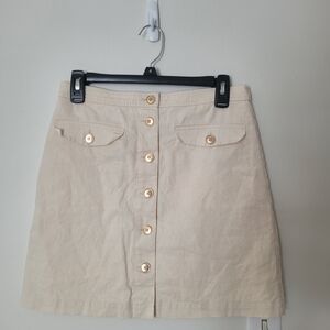 J. Crew Cream Button-Down Mini Skirt
